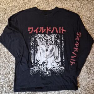 Ill Intent Japanese Wolf Tshirt Long Sleeve L Large